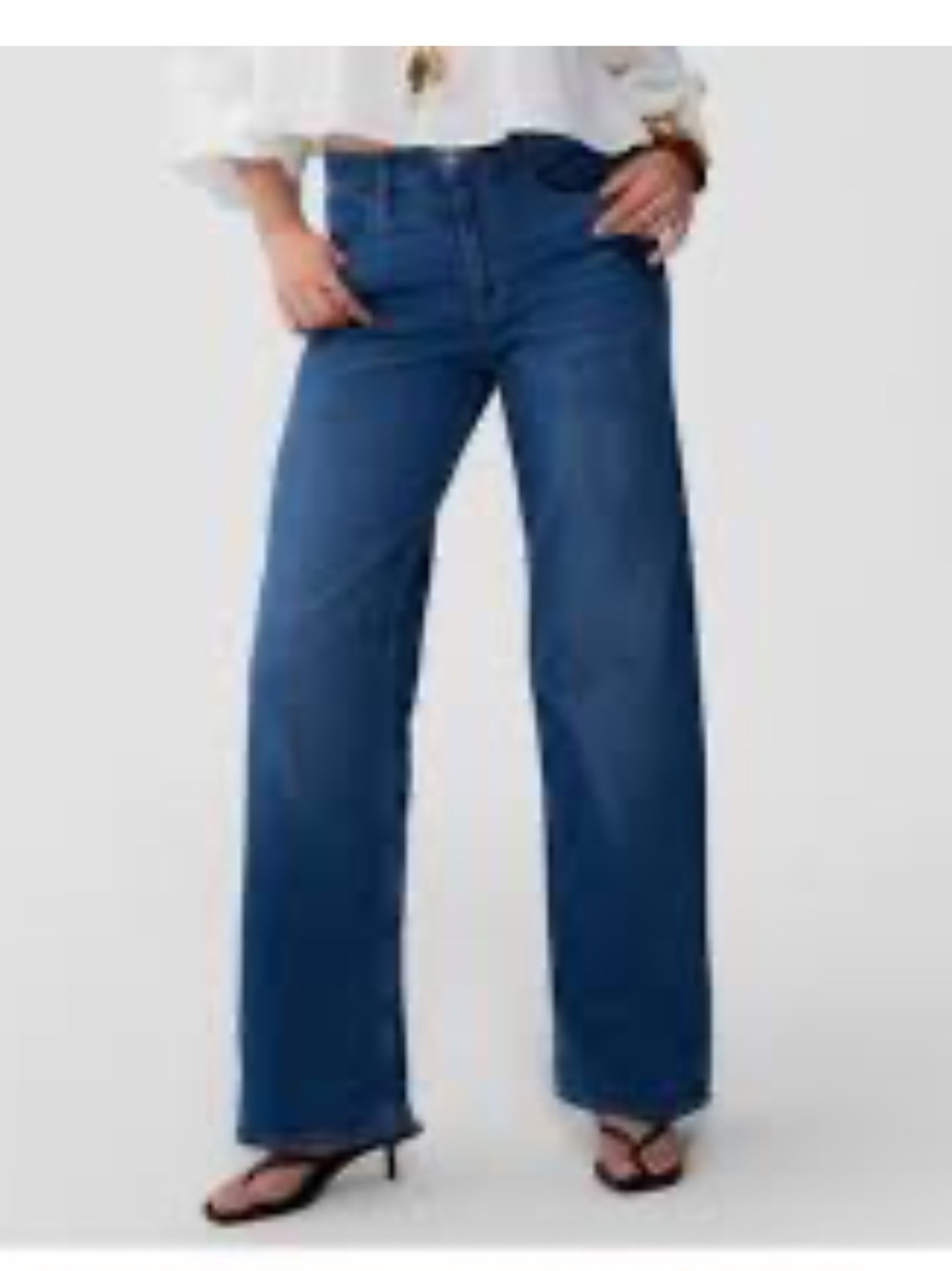Something Navy Women's high rise Straight/ wide Leg Jeans - Classic blue Sz 33